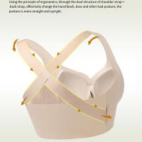 Sujetadores sin costuras 2 en 1 para mujer, Corrector de postura de espalda, ropa interior inalámbrica ajustable, Bralette de realce de copa fina con espalda cruzada - details 4