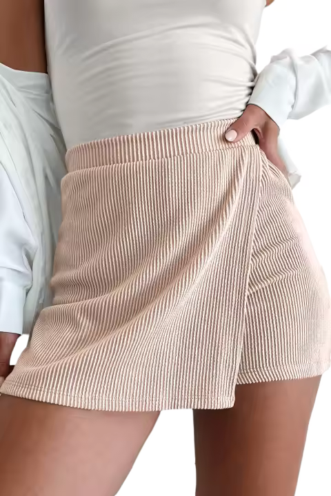 Elrachen Falda envolvente de cintura alta para mujer con textura de cordón, Jet Stream, tallas S-XL - 1