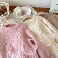Suéter de princesa con costuras de encaje para niña, suéter grueso y cálido, jerséis de punto para otoño e invierno, 2024 - details 1