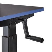 Escritorio de ordenador rectangular para juegos de altura regulable, con estante elevado para colocar el monitor, 140 x 63,5 x 109-126 cm, color rojo - details 14