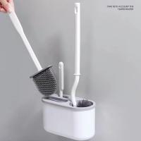 Juego de cepillo de limpieza de inodoro doméstico con base para wc montado en la pared cepillo de cerdas duras montado en la pared - details 2