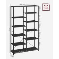 Estantería de 5 Niveles Diseño Rústico Marrón y Negro para Sala, Baño, Cocina Montaje Simple - details 8