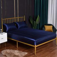 Juego De Cama De Satén De 3/4 piezas, Sábana Ajustable De Color Sólido, Suave Y Cómoda, Para Dormitorio Y habitación - details 1