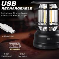 Luz de camping recargable, luz portátil regulable continua, resistente al agua, adecuada para senderismo, pesca, emergencias, hogar, apagones en interiores y exteriores. - details 1