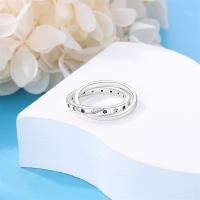 Anillos de circonia cúbica para mujer, Plata de Ley 2024 925 auténtica, cielo estrellado, amor, joyería de compromiso de boda, regalo de cumpleaños - details 12