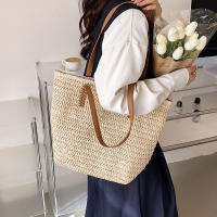 Bolso de ratán tejido para mujer, bolsa de hombro de gran capacidad para vacaciones en la playa, informal, a la moda - details 11