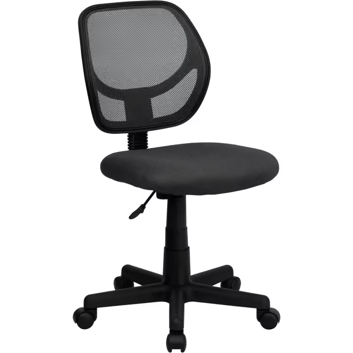 Muebles Silla de Oficina giratoria de Malla con Respaldo Cuadrado Curvado, Nailon, Gris, Juego de 1 - 1