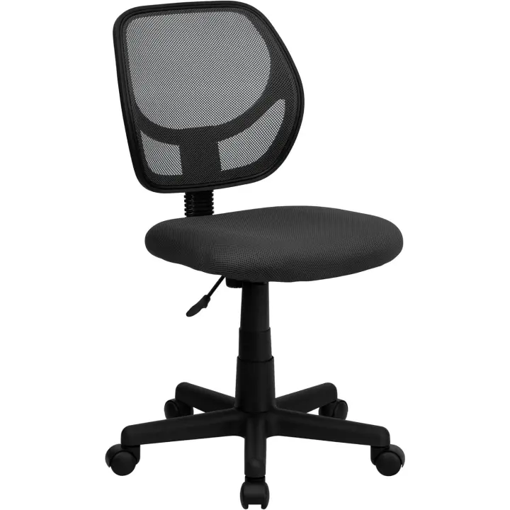 Muebles Silla de Oficina giratoria de Malla con Respaldo Cuadrado Curvado, Nailon, Gris, Juego de 1 - 1