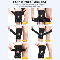 Rodillera piezas con estabilizadores laterales y almohadillas de Gel para rótula, soporte de rodilla de compresión ajustable, alivio del dolor articular, 1 unidad - details 8
