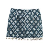 PB&ZA2025 Falda corta informal versátil con borlas de cuentas, cintura alta, estampada, nueva ropa de verano para mujer - details 2