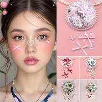 Parche de Maquillaje Facial de Mariposa de Flores Adhesivo de Secuencia de Perlas de Diamante DIY para Uso en Belleza de Nails y Ojos - details 3