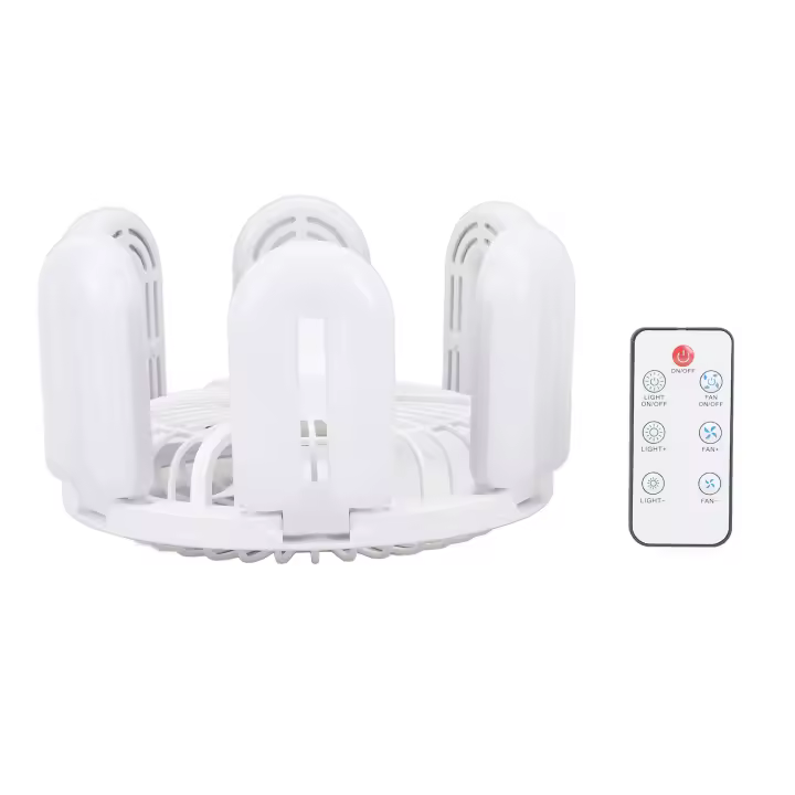 Ventilador de techo con iluminación LED - aspa plegable - regulable - mando a distancia - ventilador de techo pequeño - 1