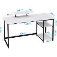 Escritorio de Computadora con Estantes Reversibles Mesa de Oficina para Ahorro de Espacio - details 55
