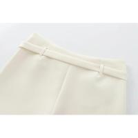 BUNO-Minifaldas y pantalones cortos para mujer, pantalón corto informal liso, cintura alta, holgado, para oficina, moda de verano, ropa, faja decorativa - details 12