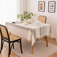 Mantel bohemio vintage con borlas, impermeable, antimanchas, de algodón y lino para protección de mesa de patio al aire libre sin arrugas. - details 14