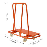 Carrito de placas de yeso con 4 ruedas giratorias silenciosas, acero, 2200 libras - details 0