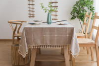 Mantel antimanchas rectangular, Diseño cuadrado de bordes para Decoración de mesa de Comedor - details 23