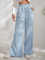Pantalones de pana para mujer, cintura alta recta, pierna ancha, otoño, elegantes y originales - details 9