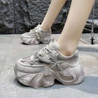 Zapatos gruesos informales para caminar en blanco y negro con logo de Dropshipping para mujer - details 5