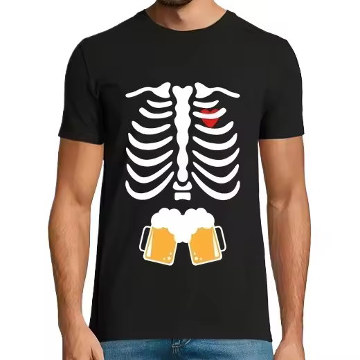Esqueleto Cervecero Camisetas CERVEZA,Pack Regalo Camiseta Personalizada - 1