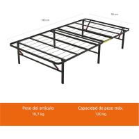 Ensamblaje Sin Herramientas Somier Plegable Fijo Almacenamiento Bajo la Cama 90 x 200 cm 35.5 cm - details 22