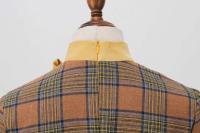 Vestido Midi de Cuello Alto con Lazo de Cuadros Retro Moda de Invierno para Mujeres Hepburn - details 12