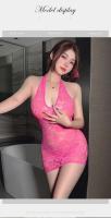 Lencería con cuello colgante, ropa transparente con cuello en V profundo, vestido de gran tamaño, ropa sexy de látex para mujer - details 4
