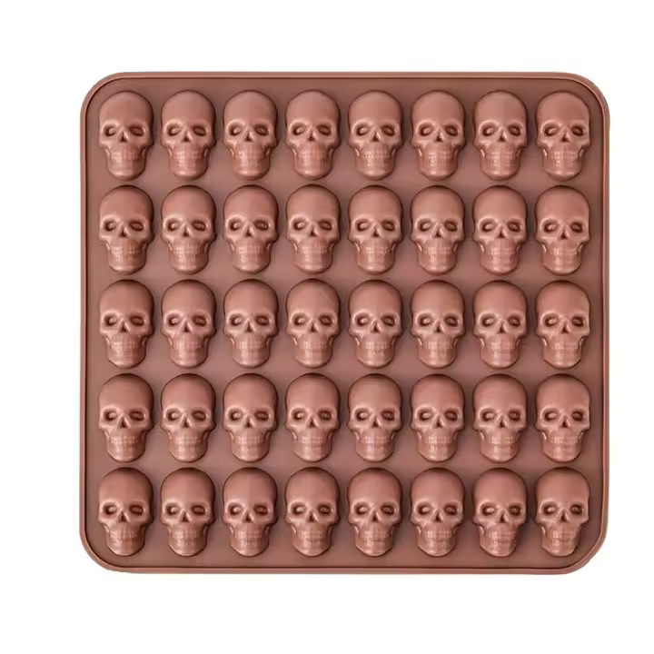 Herramienta para hornear hecha a mano, molde de silicona para pudín de fantasma, bandeja de hielo de caramelo de Calavera, molde de Chocolate de Halloween - 1