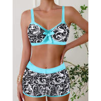 Nuevo traje de baño de dos piezas, bikini estampado de talla grande, traje de baño para mujer - details 22