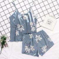 Ropa interior de mujer, ropa de dormir de seda satinada, chaleco, pantalones cortos, conjunto de dos piezas de verano, ropa de dormir para mujer - details 29