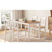 Juego de 4 sillas de comedor con 4 sillas de comedor de madera