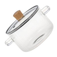 Olla de cocina de borosilicato para el hogar, olla de sopa de estofado de alta temperatura para usar en llamas abiertas y estufas de Gas - details 4