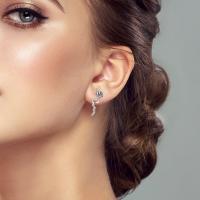 Pendientes de plata de ley 925, conjunto de seis pendientes de moda seleccionados, aretes de plata, pendientes de plata, rosa brillante, regalo - details 1