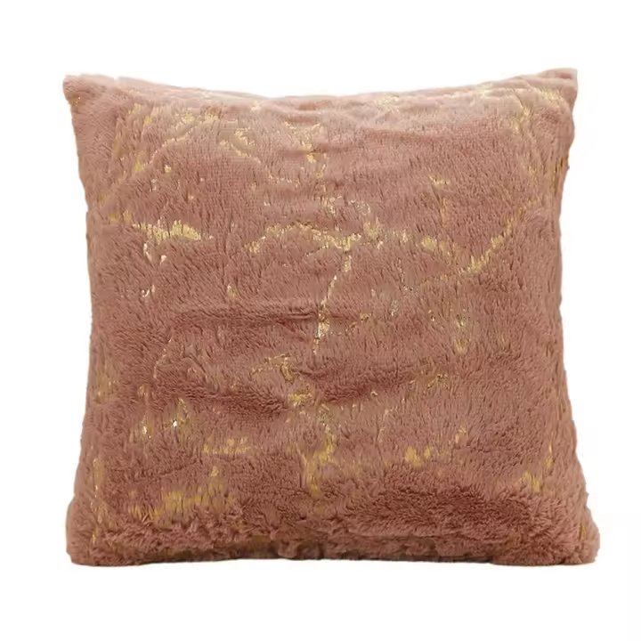 Funda de almohada de felpa con vetas de mármol geométrico, cojín de estilo nórdico, funda de almohada de imitación, funda de cojín de felpa Ins respetuosa con la piel - 1