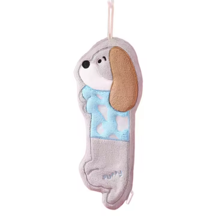 Toalla de mano creativa de secado rápido con forma de Dachshund, toalla de limpieza absorbente más gruesa, paños de cocina reutilizables para colgar, baño - 1