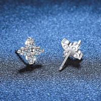 Pendientes de plata de ley de estilo único S joyería personal de trébol de cuatro hojas - details 6