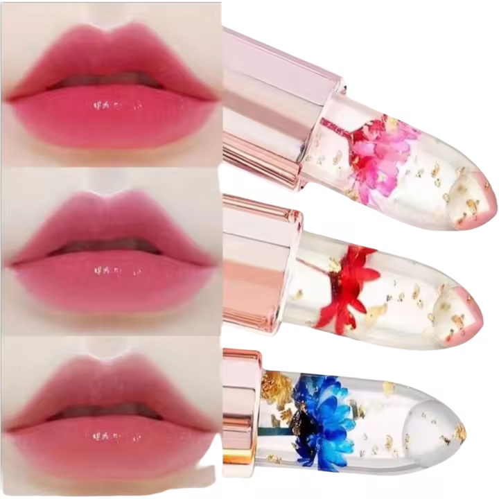 Gelatina Transparente Lip Shine Rosa, Tonos Azules, Hidratante y Cambiante - 1