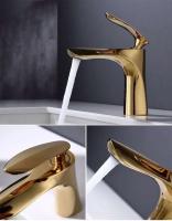 Grifo de baño Grifo mezclador de lavabo de una sola manija de latón cromado dorado Grifos de fregadero frío y caliente montados en cubierta - details 10