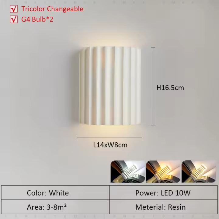 【Tricolor Light】TOMAXIN 10W Nordic Creative Bedroom Wall Lamp Modern  Bedside Lamp Personality Staircase Porch Aisle Wall Lamp - 1