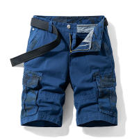 Pantalones cortos cargo de algodón con múltiples bolsillos para hombre - details 7