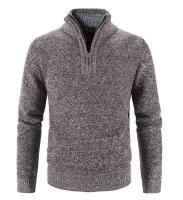 Suéter grueso de lana para hombre, Jersey cálido de cuello alto con media cremallera, suéteres de lana de punto delgados para Primavera, Invierno - details 5