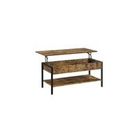 Mesa de Café Industrial Diseñada Mesa Elevable de Centro con Revistero - details 6
