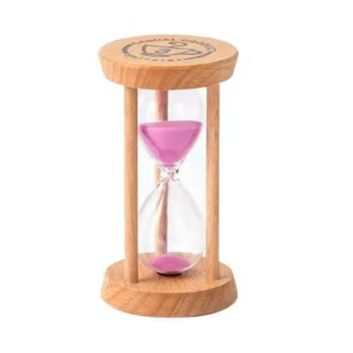 Reloj de arena de madera sin deformación para niños, cronómetro redondo de 1/3/5 minutos, duradero, 5 colores, conexión estable, juguete - 1