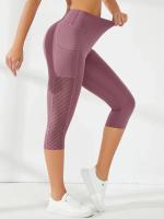 Pantalones cortos deportivos, pantalones cortos para mujer, Fitness, cintura alta, levantamiento de cadera, correr, Yoga, bolsillos laterales, medias, ropa deportiva de secado rápido para gimnasio - details 14