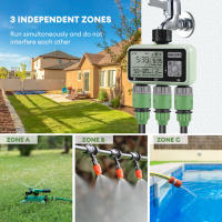 Regadera inteligente con control remoto, dispositivo automático de 3 válvulas, Digital, para jardín, flores - details 0