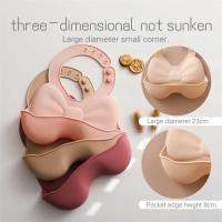 Baberos impermeables de silicona para bebé, delantal con lazo bonito, ajustable, suave, alimentación - details 3