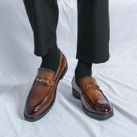 Zapatos de tacón bajo formales para hombre, mocasines informales antideslizantes, cómodos, transpirables, color negro y marrón, para fiesta de boda, Lea - details 14