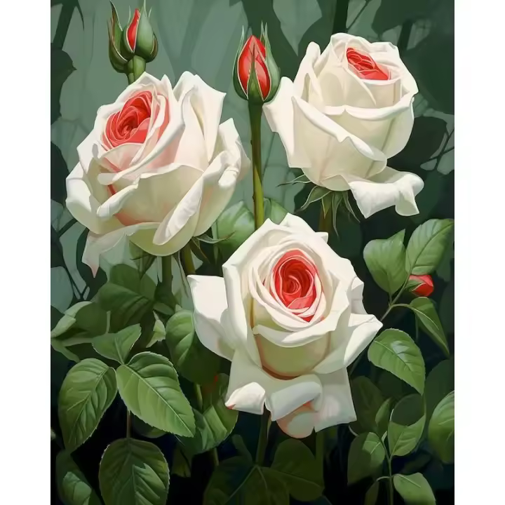 Ruopoty-pintura por números de flores, cuadro de arte de pared, lienzo acrílico por números para decoración del hogar - 1