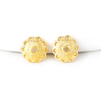 Tapas de cuentas de copos de nieve de latón de Color dorado de 18K, accesorios de alta calidad para manualidades, materiales para hacer joyas, sitio web oficial de Rosediy - details 2
