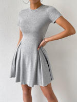 Vestido de verano nuevo para mujer estilo francés con cuello redondo y manga corta. - details 1